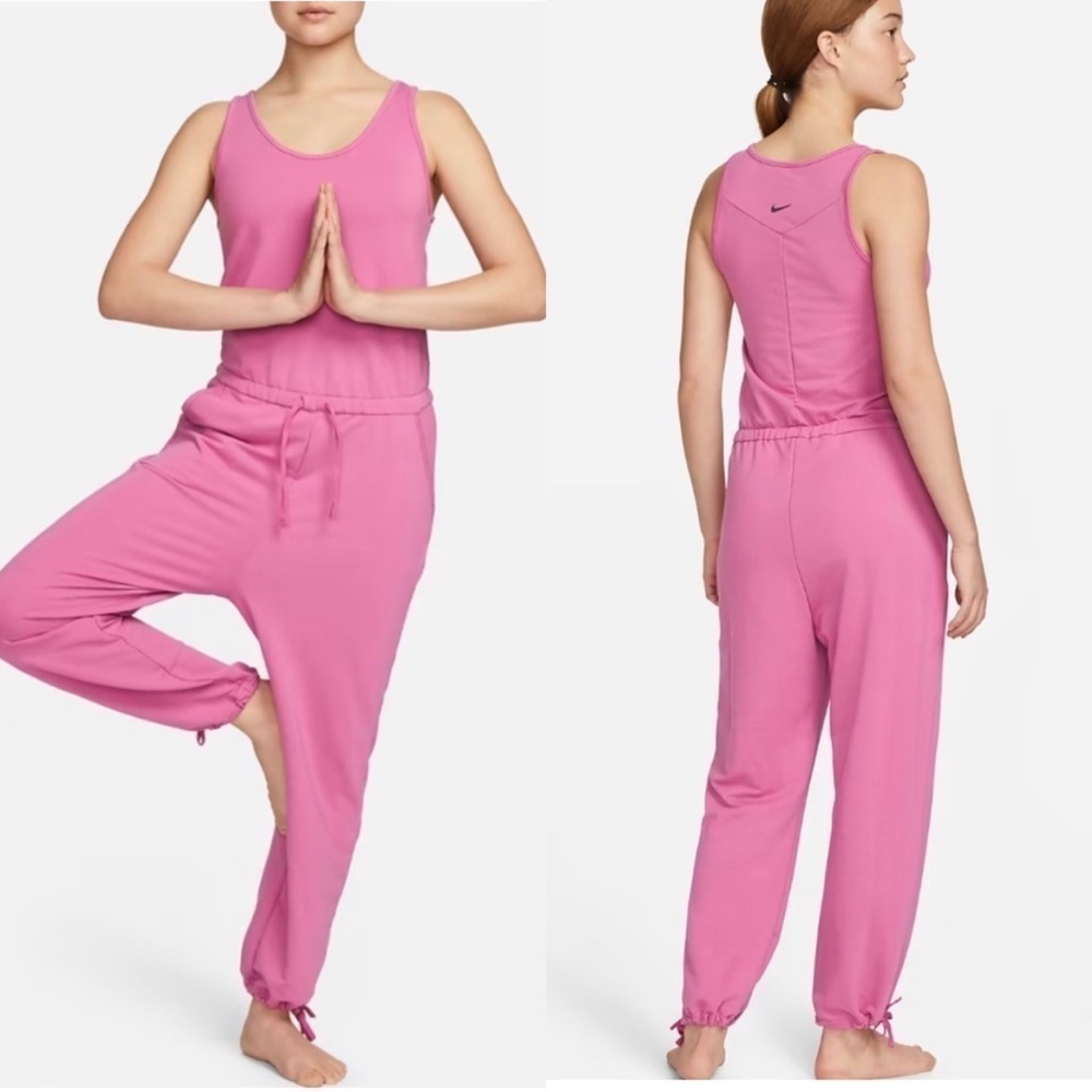 NWT Nike Yoga Dri-Fit Women’s Jumpsuit in Cosmic Fuschia Pink